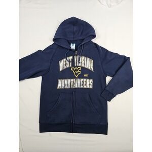 Vtg NCAA West Virginia Mountaineers Hoodie Full Zip Jacket WVU Women's M